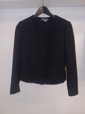 Vince Black Collarless Textured Blazer